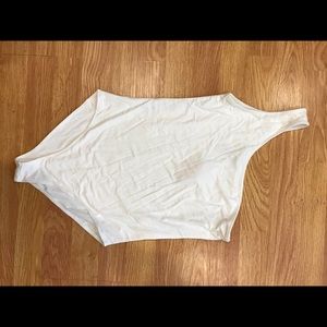 White one shoulder body suit